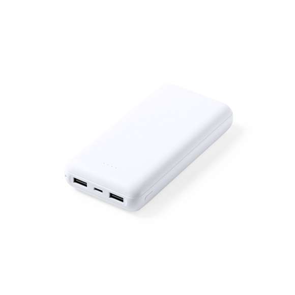 Batería auxiliar externa de gran capacidad de carga -20.000 mAh-. Conexión Tipo-C de entrada/salida de corriente y salida USB doble. Con capacidad de carga simultánea de hasta 3 dispositivos. Ledes indicadores de estado de carga, diseño curvado y amplia superficie de marcaje. Presentada en atractiva caja de diseño. Las capacidades mostradas en todas nuestras baterías auxiliares externas son reales, incorporando todas ellas baterías de grado A y no recicladas, con una vida útil de al menos 500 ciclos de carga y según normativa CE. Además, están fabricadas conforme a los estándares RoHS y en cumplimiento con los siguientes requisitos de seguridad: Sistema de protección contra sobrecarga del power bank. Sistema de protección contra descarga completa que proporciona una mayor durabilidad del power bank. Sistema de bloqueo para evitar cortocircuitos. Sistema de transferencia de carga constante, acorde con la capacidad del dispositivo de destino.
