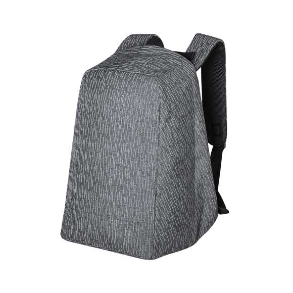 Mochila antirrobo reflectante de alta visibilidad, elaborada en resistente poliéster 600D de calidad premium y acabado en color gris. Fabricada empleando filamentos con gran capacidad para reflejar intensamente la luz, gracias a millones de pigmentos reflectantes y basándose en el principio de la retro-reflexión de la luz, una propiedad de visibilidad nocturna que consiste en la refracción de la luz hacia la fuente de origen de la misma. Resistente a salpicaduras de agua, con bolsillo antirrobo y accesorio para ajuste en trolley. Compartimentos interiores acolchados para ordenador portátil de hasta 15 pulgadas y tablets de hasta 12 pulgadas. Cintas de hombros y espalda acolchadas.