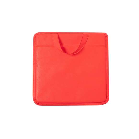 Cojín fabricado en resistente non-woven, con acolchado grueso, asa de transporte y bolsillo para marcaje. Disponible en variada gama de colores.