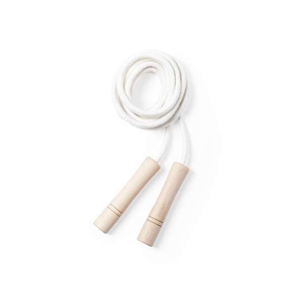 Comba de línea nature, con cuerda extra larga de 3m fabricada en algodón de acabado natural. Mangos ergonómicos fabricados en resistente madera de haya y presentada en funda de algodón natural con cierre de cordón.
