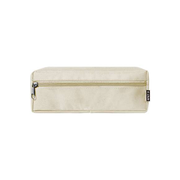 Estuche en resistente poliéster 600D RPET, elaborado a partir de plástico reciclado, para así fomentar la reutilización de residuos plásticos y ayudar a la sostenibilidad del planeta. Con cierre de cremallera en frontal y tirador metálico. Distintivo RPET en etiqueta.