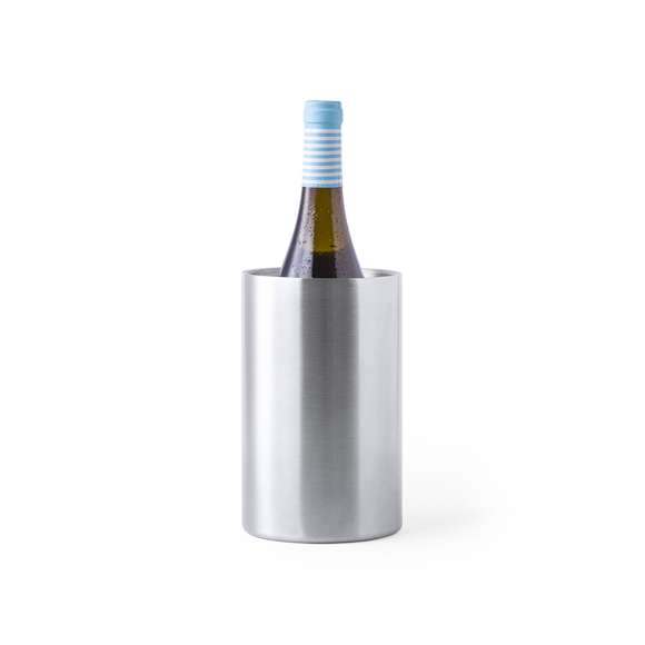 Enfriador, fabricado en acero inox de acabado mate para 1 botella. Presentado en atractiva caja de diseño.