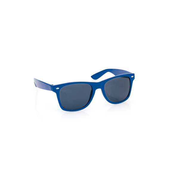 Gafas de sol con protección UV400. Motura resistente con diseño elegante y acabado brillante, en divertidos y variados colores. Las lentes son de color negro para garantizar estilo. Presentado en una bolsa individual reciclada.