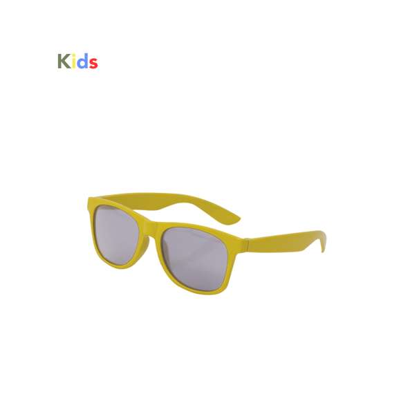 Gafas de sol para niño con protección UV400 de clásico diseño. Con montura en divertidos colores y lentes en color negro.