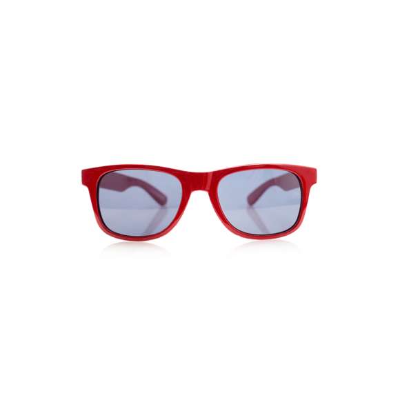 Gafas de sol para niño con protección UV400 de clásico diseño. Con montura en divertidos colores y lentes en color negro.