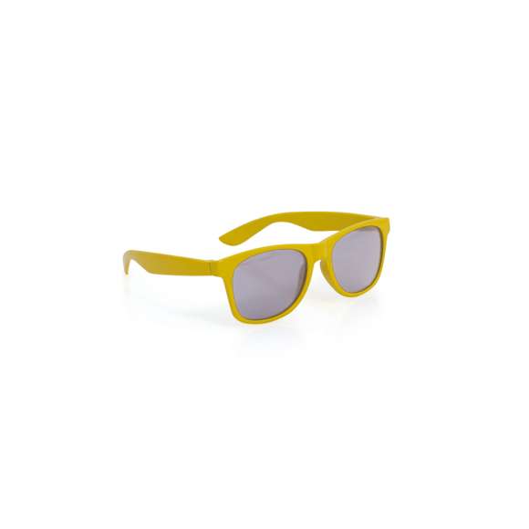Gafas de sol para niño con protección UV400 de clásico diseño. Con montura en divertidos colores y lentes en color negro.