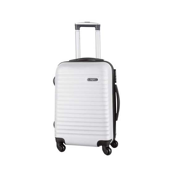 Trolley de Alexluca de 4 ruedas telescópicas en material ABS rígido de alta resistencia en variados colores. Compartimento principal con cierre de cremallera de doble tirador y lateral con cierre de seguridad de combinación numérica. Con doble asa de mano de cómodo y suave tacto y logotipo de la marca en chapa exterior. Interior forrado con logotipo de la marca y cintas elásticas de sujeción.