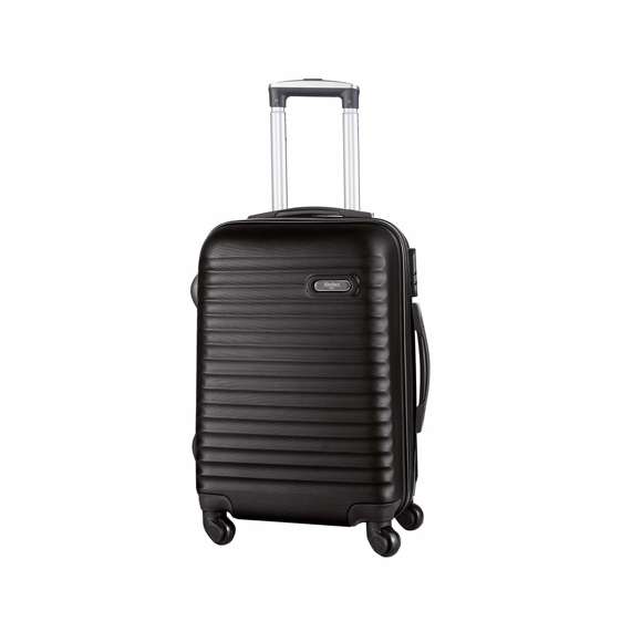 Trolley de Alexluca de 4 ruedas telescópicas en material ABS rígido de alta resistencia en variados colores. Compartimento principal con cierre de cremallera de doble tirador y lateral con cierre de seguridad de combinación numérica. Con doble asa de mano de cómodo y suave tacto y logotipo de la marca en chapa exterior. Interior forrado con logotipo de la marca y cintas elásticas de sujeción.