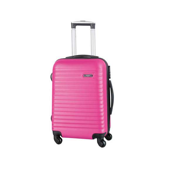 Trolley de Alexluca de 4 ruedas telescópicas en material ABS rígido de alta resistencia en variados colores. Compartimento principal con cierre de cremallera de doble tirador y lateral con cierre de seguridad de combinación numérica. Con doble asa de mano de cómodo y suave tacto y logotipo de la marca en chapa exterior. Interior forrado con logotipo de la marca y cintas elásticas de sujeción.