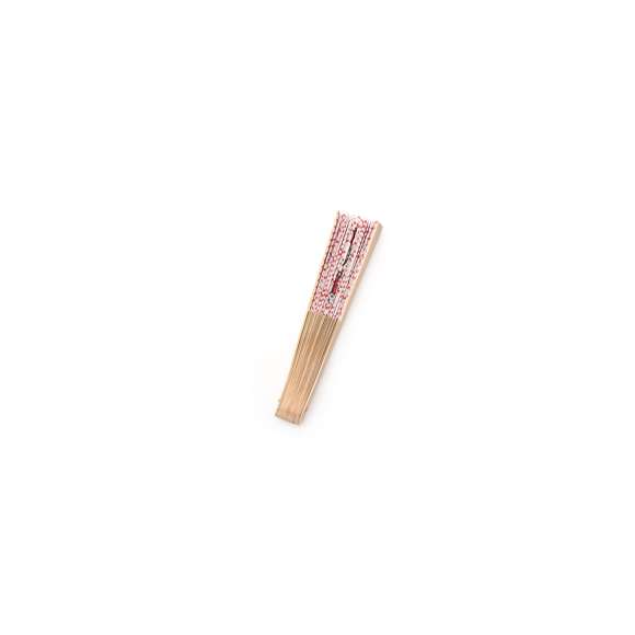 Abanico de Hello Kitty con varillas en madera natural y original diseño en tela con gatito de la marca. Presentado en caja individual.