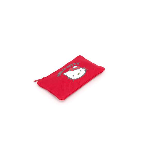  	Estuche portatodo de Hello Kitty en resistente poliéster 600D con diseño de gatita de la marca. Con cierre de cremallera y tirador a juego.