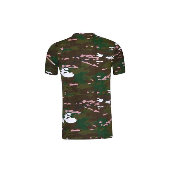 Camiseta unisex con estampado camuflaje. Confeccionada en 100% algodón peinado Ring Spun de 150g/m2. Tacto suave y corte moderno. Cuello redondo estrecho en canalé 2x2. Dobles costura en dobladillo y mangas para una mayor durabilidad y resistencia al uso intensivo. Etiqueta fácilmente removible. Disponible en tallas XS, S, M, L, XL y XXL.