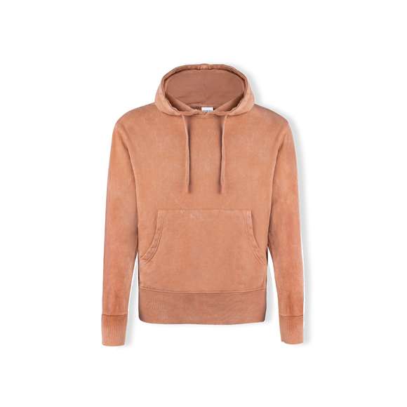 Sudadera unisex con capucha y tejido con efecto lavado jeans lo que hace que cada pieza sea única e irrepetible. Bolsillo canguro y elásticos de ancho extra para un ajuste perfecto. Detalle en contraste en elástico de puños y bajo. Confeccionado en 100% algodón peinado con un gramaje de 280g/m2. Tacto suave y corte moderno. Cordones ajustables planos y ojetes de confección, evitando así el uso de metal. Dobles costuras para una mayor durabilidad y resistencia al uso intensivo. Etiqueta fácilmente removible. Disponible en tallas XS, S, M, L, XL y XXL.