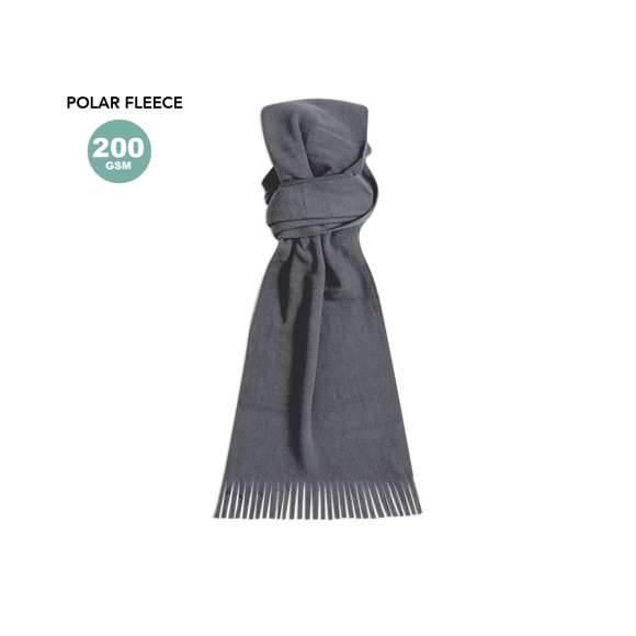 Suave y cálida bufanda de polar fleece de 200g/m2 con tratamiento anti-pilling. En variados colores y con extremos acabados en flecos.