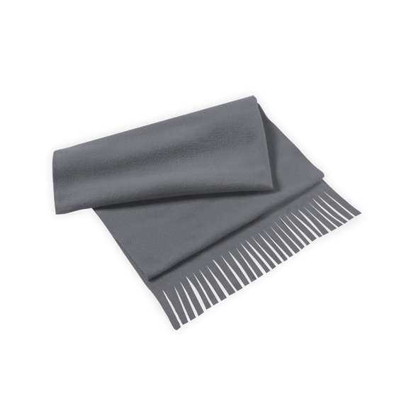 Suave y cálida bufanda de polar fleece de 200g/m2 con tratamiento anti-pilling. En variados colores y con extremos acabados en flecos.