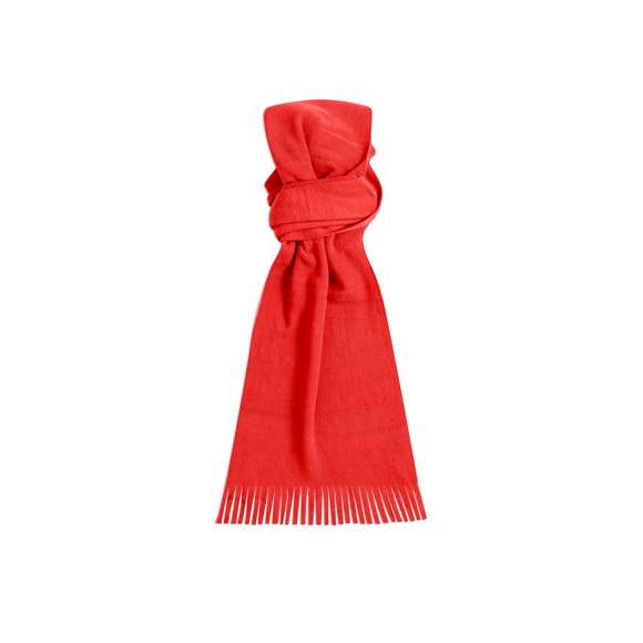 Suave y cálida bufanda de polar fleece de 200g/m2 con tratamiento anti-pilling. En variados colores y con extremos acabados en flecos.