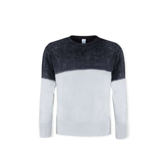 Sudadera unisex bicolor con efecto lavado y tintado en prenda, lo que hace que cada pieza sea única e irrepetible. Confeccionada en 100% algodón peinado de 280g/m2. Tacto suave y corte moderno. Elásticos de puños y bajo en ancho extra para un ajuste perfecto. Cuello redondo estrecho en canalé 2x2. Dobles costuras para una mayor durabilidad y resistencia al uso intensivo. Etiqueta fácilmente removible. Disponible en tallas XS, S, M, L, XL y XXL.