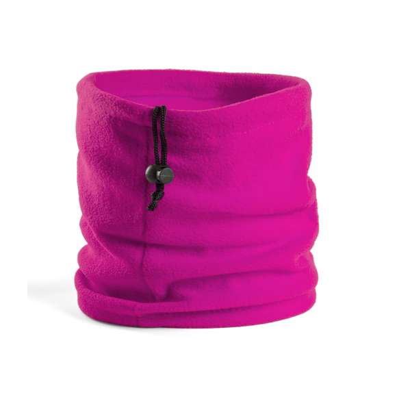  	Braga para cuello o cabeza en material polar fleece de 200g/m2 con tratamiento anti-pilling. En variada gama de vivos colores y con cierre de cordón con accesorio de ajuste.