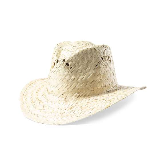 Sombrero de paja en color blanco con confortable cinta interior y agujeros de ventilación.