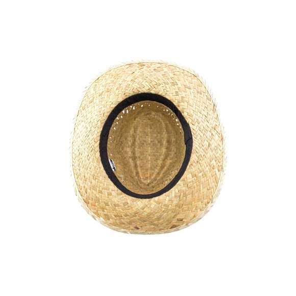 Sombrero de paja. Fabricado con paja trenzada en color verde natural, su forma de confeccionarlo hace que sea transpirable. Cuenta con una cinta interior para que sea más confortable.
