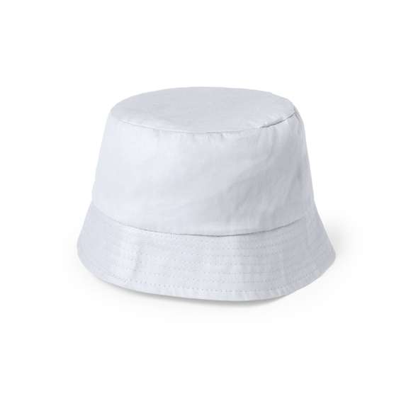 Gorro tipo bob en material 100% algodón. La visera alrededor del gorro favorece una sombra uniforme, siendo además transpirable gracias a su tejido. Gran comodidad, con cinta interior para un ajuste perfecto. Disponible en variada gama de vivos colores.
