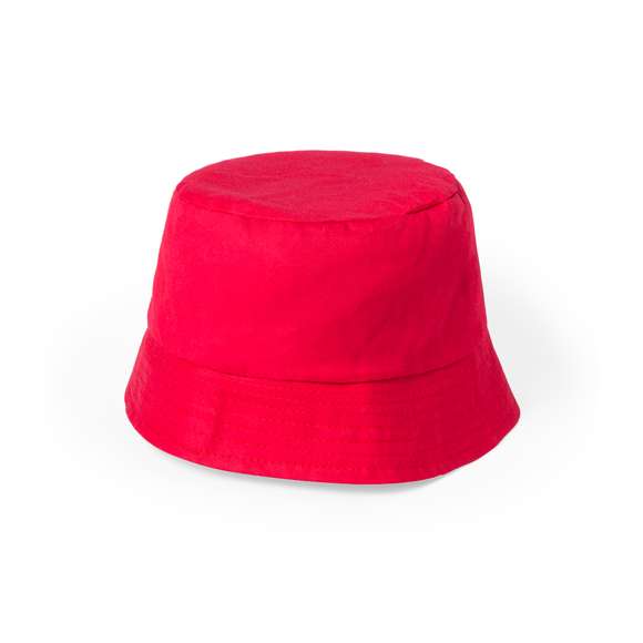 Gorro tipo bob en material 100% algodón. La visera alrededor del gorro favorece una sombra uniforme, siendo además transpirable gracias a su tejido. Gran comodidad, con cinta interior para un ajuste perfecto. Disponible en variada gama de vivos colores.