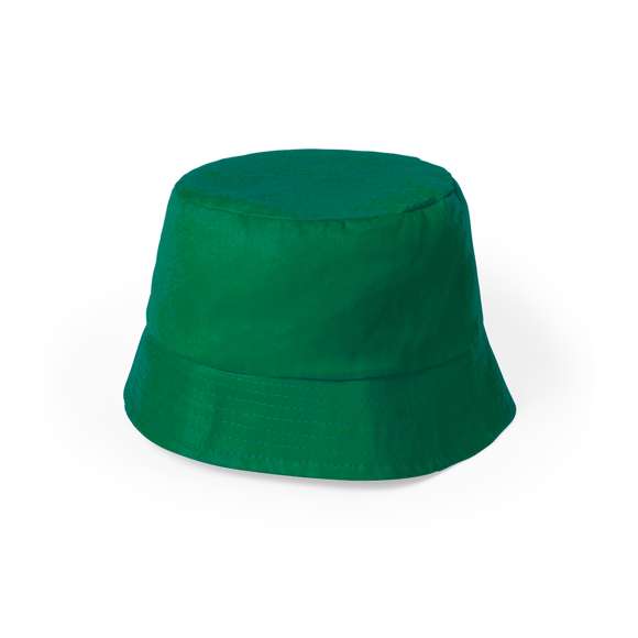 Gorro tipo bob en material 100% algodón. La visera alrededor del gorro favorece una sombra uniforme, siendo además transpirable gracias a su tejido. Gran comodidad, con cinta interior para un ajuste perfecto. Disponible en variada gama de vivos colores.