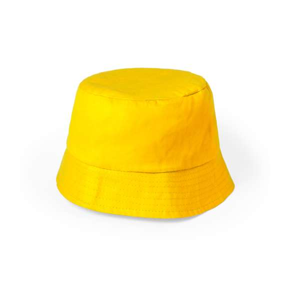 Gorro tipo bob en material 100% algodón. La visera alrededor del gorro favorece una sombra uniforme, siendo además transpirable gracias a su tejido. Gran comodidad, con cinta interior para un ajuste perfecto. Disponible en variada gama de vivos colores.