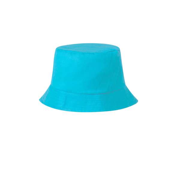 Gorro tipo bob en material 100% algodón. La visera alrededor del gorro favorece una sombra uniforme, siendo además transpirable gracias a su tejido. Gran comodidad, con cinta interior para un ajuste perfecto. Disponible en variada gama de vivos colores.