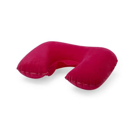  	Almohadilla inflable para cuello de suave antelina en variada gama de vivos colores.