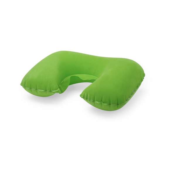  	Almohadilla inflable para cuello de suave antelina en variada gama de vivos colores.