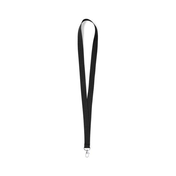 Lanyard fabricado en resistente poliester. Con gancho metálico giratorio. Disponible en extensa gama de colores, color blanco especial para la sublimación.