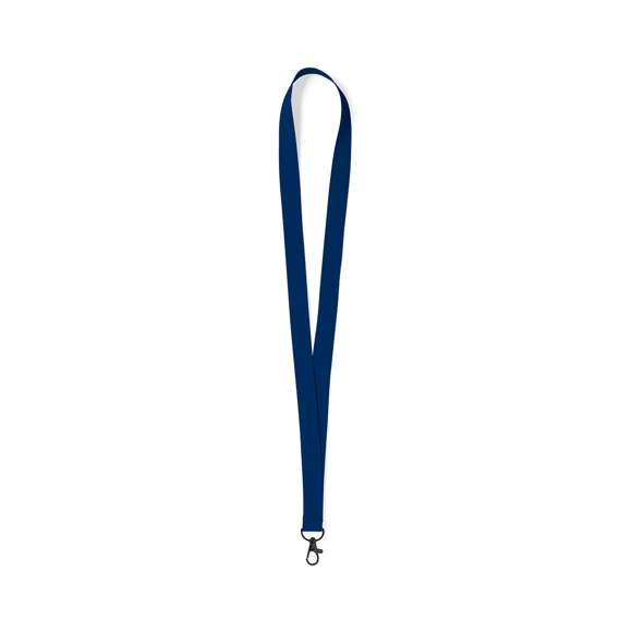 Lanyard fabricado en resistente poliester. Con gancho metálico giratorio. Disponible en extensa gama de colores, color blanco especial para la sublimación.