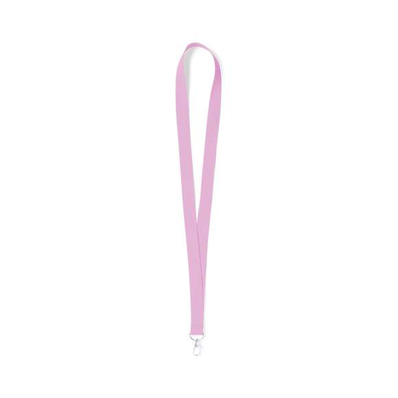 Lanyard fabricado en resistente poliester. Con gancho metálico giratorio. Disponible en extensa gama de colores, color blanco especial para la sublimación.