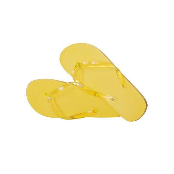 Par de chanclas fabricadas en EVA y PVC. Suela hecha de resistente EVA para una alta durabilidad y tiras ergonómicas fabricadas en PVC a juego. Disponibles en una variada gama de colores vibrantes adaptándose a cualquier estilo. Tallas 36-38 y 42-44.