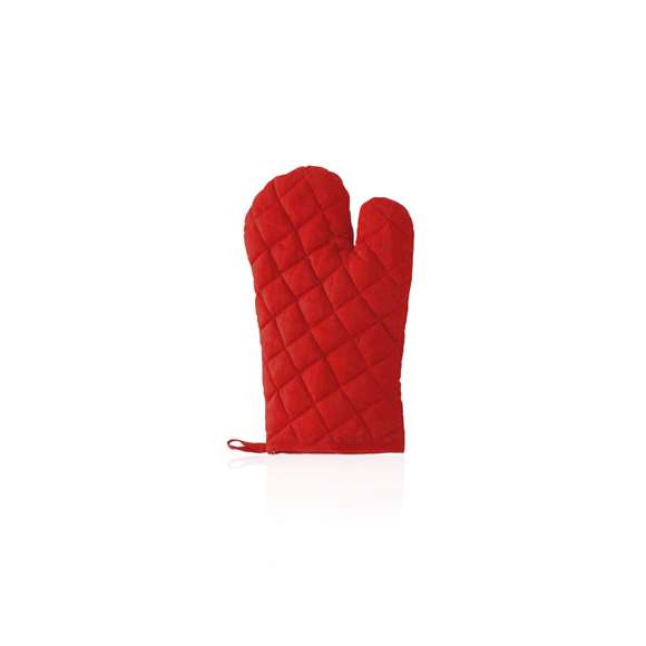  	Manopla de cocina de alta calidad en suave material 100% algodón de vivos colores. Con una cara lisa especialmente diseñada para impresión y cinta para colgar.