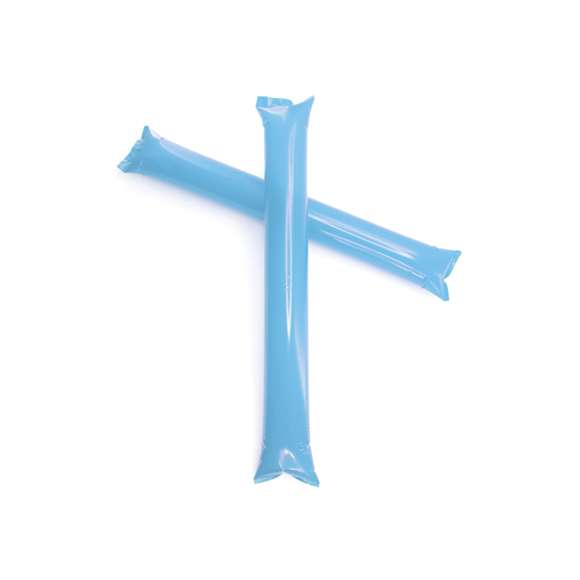  	Par de bastom sticks/aplaudidores en resistente y ruidoso material LDPE de vivos colores. Reutilizables y con válvula de inflado incluida.