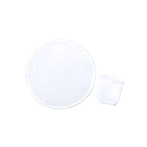 Frisbee plegable en poliéster de vivos colores, con funda individual a juego y fácil sistema de plegado para tamaño compacto.