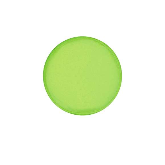 Frisbee plegable en poliéster de vivos colores, con funda individual a juego y fácil sistema de plegado para tamaño compacto.