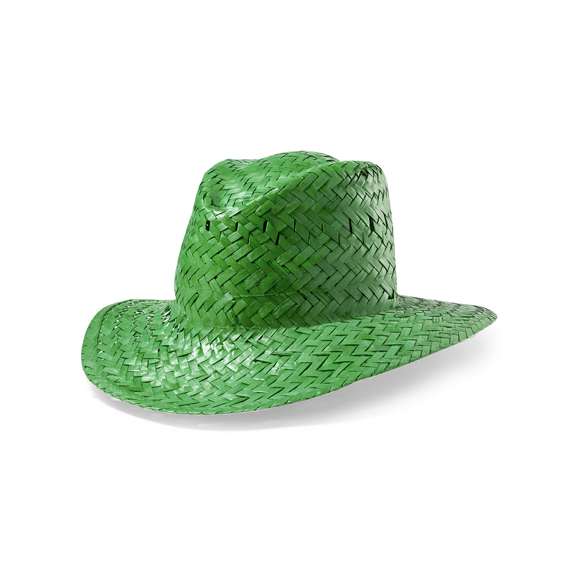 Sombrero de paja en variada gama de vivos colores con confortable cinta interior.