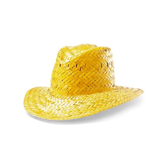 Sombrero de paja en variada gama de vivos colores con confortable cinta interior.