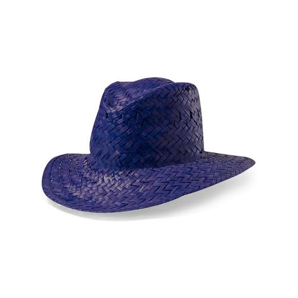 Sombrero de paja en variada gama de vivos colores con confortable cinta interior.