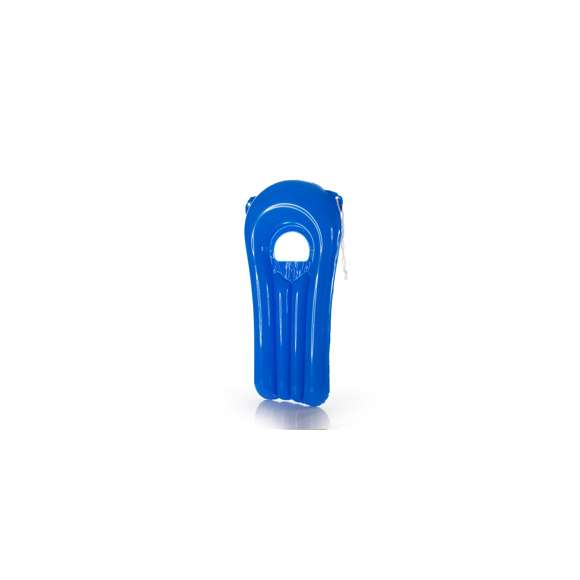  	Original colchoneta inflable de PVC con ventana transparente y cordón de transporte en vivos colores.