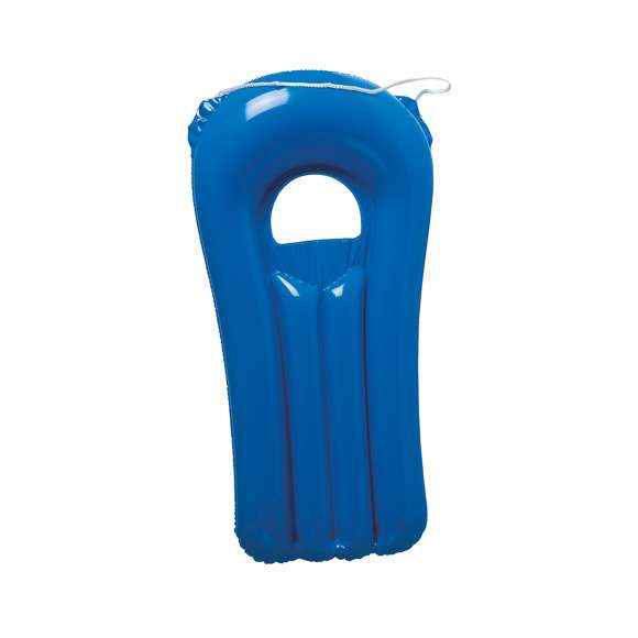  	Original colchoneta inflable de PVC con ventana transparente y cordón de transporte en vivos colores.