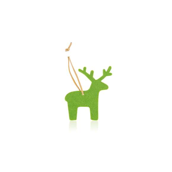 Figuras navideñas para colgar en suave fieltro. Disponibles en diseños copo de nieve, árbol de navidad y reno.