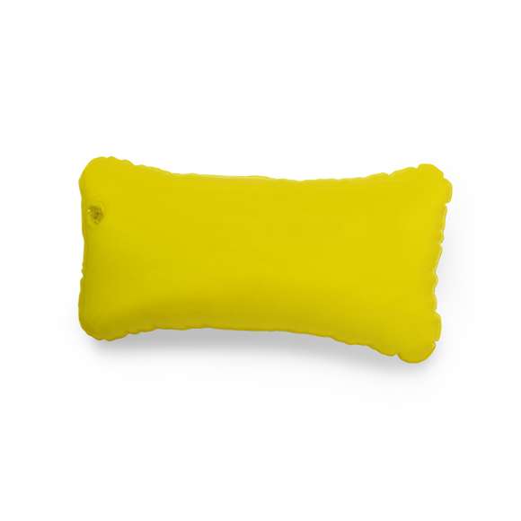 Almohadilla inflable en resistente PVC y vivos colores.