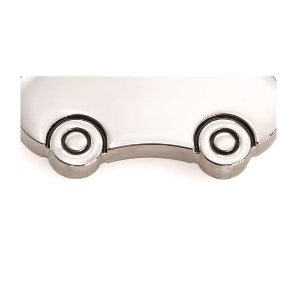 Llavero metálico en divertido diseño de coche especialmente diseñado para marcaje en láser.
