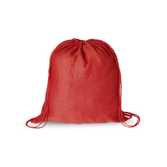 Mochila de cuerdas en tejido 100% algodón de suave acabado de alegres colores. Con cuerdas autocierre a juego.