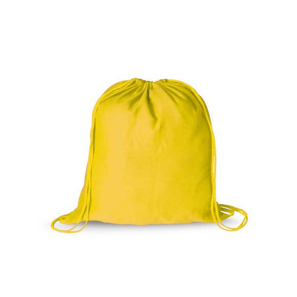 Mochila de cuerdas en tejido 100% algodón de suave acabado de alegres colores. Con cuerdas autocierre a juego.