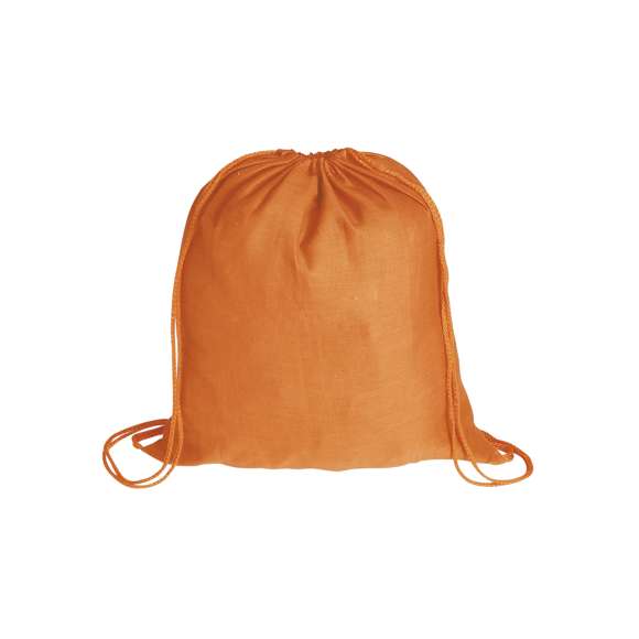 Mochila de cuerdas en tejido 100% algodón de suave acabado de alegres colores. Con cuerdas autocierre a juego.